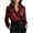 Wine, variant on Button down Shirts for Women Trendy Long Sleeve Collared Solid Color Business Casual Tops Loose Work Blouses(Coffee,XX-Large)