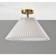 thumbnail image 2 of Adesso Scarlet 17" Antique Brass Flush Mount Light with Off-White Pleated Tapered Shade, 2 of 4