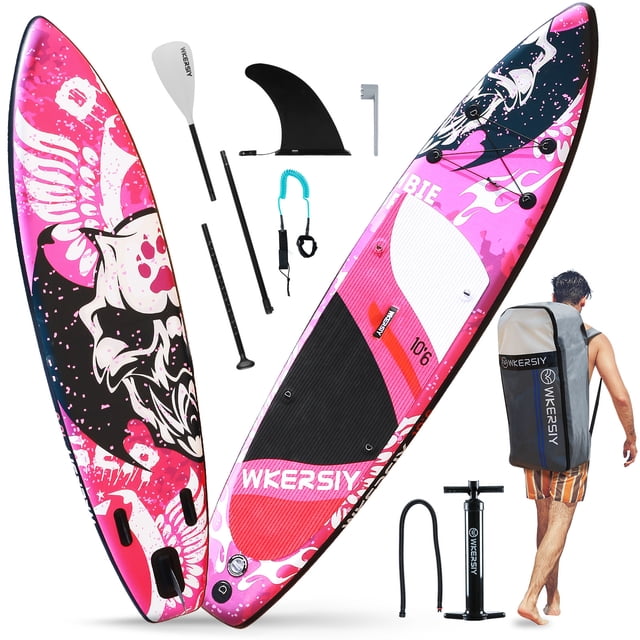 Tabla de surf Inflable Stand Up Paddleboard SUP Board 6 pulgadas de espesor SUP Surfboard Surf Set con Paddleboard Surf Fin Coiled Leash Inflator Pump y Carry Bag