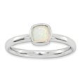 thumbnail image 2 of Stackable Expressions Sterling Silver Cushion Cut Lab Created Opal Ring, 2 of 8