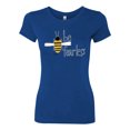 thumbnail image 2 of Wild Bobby, Be Fearless Buzzing Bee Pop Culture Womens Slim Fit Junior Tee, Royal, Small, 2 of 3