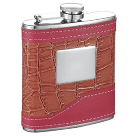 

Visol VF5049 Selene Crocodile Pink Leather 6oz Hip Flask