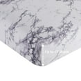 thumbnail image 2 of Marina Decoration Printed 600 Thread Count Soft Deep Pocket Hotel Standard Long Staple Cotton Blend Percale All Season Bedding Sheet Set, White Marble Pattern, 2 of 7