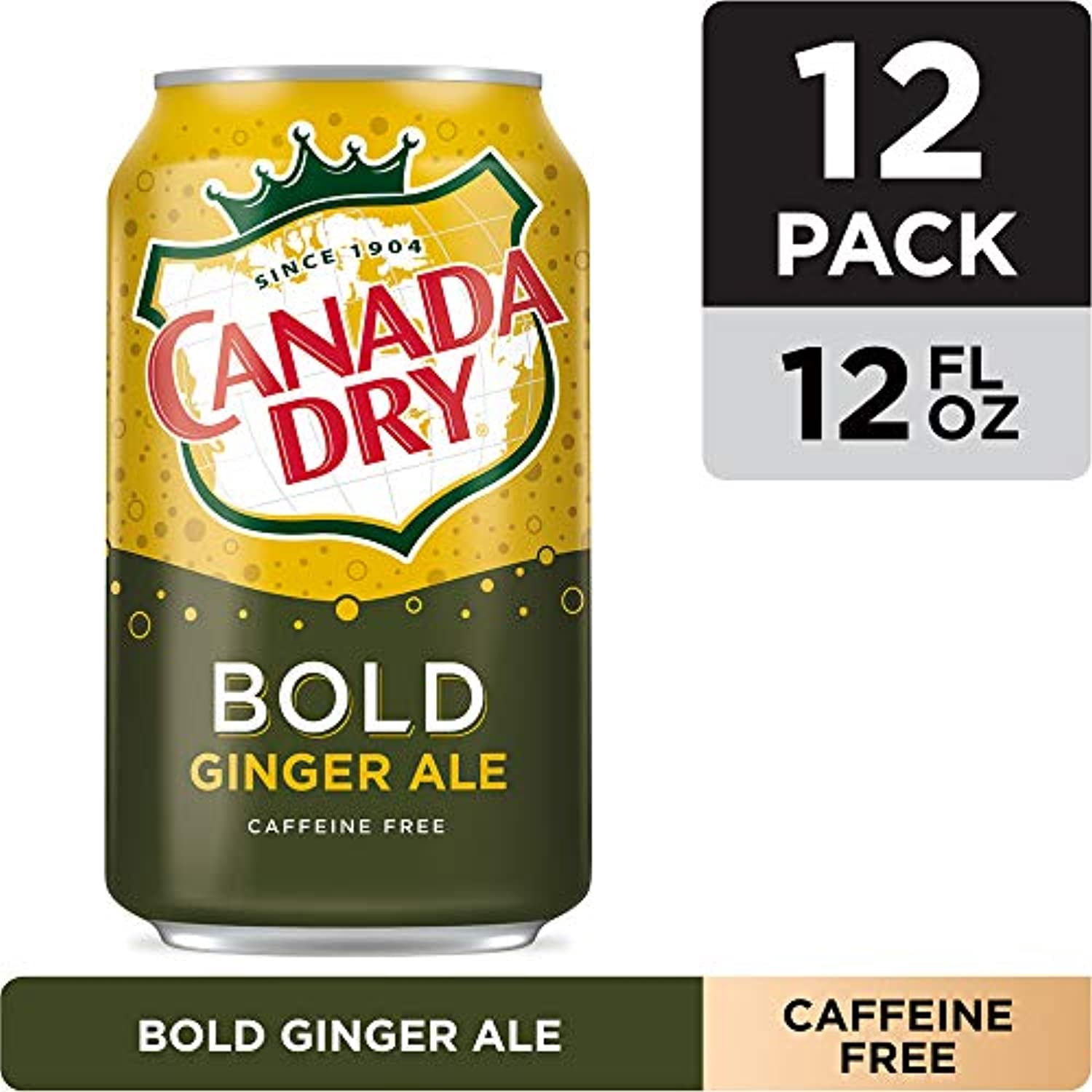 Canada Dry Bold Ginger Ale Caffeine-Free Soda Beverage Cans - 24 Pck (12 Oz)