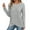 Grey, variant on Telankuip 2025 Fashion Ribbing T-Shirts for Women Long Sleeve Crew Neck Pullover Tops Casual Solid Color Asymmetrical Hem Fall Winter Street Style Soft Cozy Pullovers Tees XL