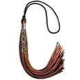 thumbnail image 4 of Endea Graduation Black/Orange Mixed Color Graduation Tassel with Stacked Silver Date Drop, 4 of 6