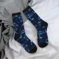 thumbnail image 5 of Fuzoiu BLUE Flamingo Birds Print Athletic Crew Socks for Men & Women,Casual Crew Socks,Above Ankle Crew Socks for Business, Casual, 5 of 6