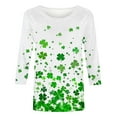 thumbnail image 5 of ABATAB Plus Size St Patricks Day Shirt for Women Shamrock 3/4 Sleeve Crewneck Tshirts St Paddys Day Gift Casual Tee Tops Clothes, 5 of 6