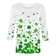thumbnail image 5 of RKSTN 3/4 Length Sleeve Womens Tops Oversized Crewneck St Patricks Day Lucky Shamrocks Graphic Print T Shirt Womens Casual Plus Size Round Neck Loose Irish Festivities Three Quarter Sleeve Shirt, 5 of 6