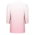 thumbnail image 6 of Sevevn Women's Round Neck Button 3/4 Quarter Sleeve Top Beach Vacation Clothes for Women Gradient Pink XXL, 6 of 7