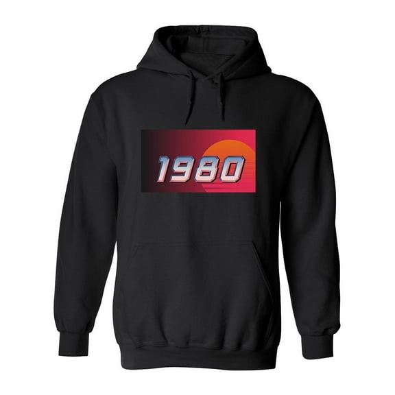 1980 Vaporwave Hoodie Men -Image by Shutterstock, Male 3X-Large