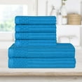 thumbnail image 2 of Superior Ribbed Cotton 6-Piece Azure Bath Towel/ Hand Towel Set, 2 of 7