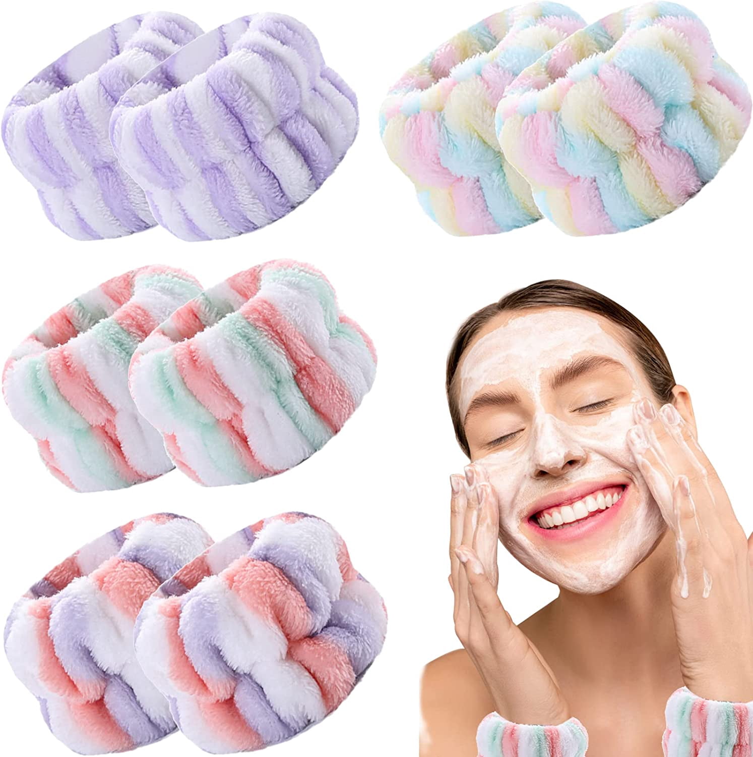 10-Pack Microfiber Wrist Bands – Stop Water Drips During Face Washing & Skincare