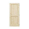 thumbnail image 3 of 36" x 80" 2 Panel Door Slab Interior Pine Solid Wood Pantry Door With Jamb/Door Seal Strip, 3 of 9