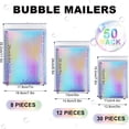thumbnail image 3 of Bubble Mailers, 50 Pack Holographic Bubble Mailers with 3 Sizes, Waterproof Self Seal Adhesive Foil Glitter Glamour Shipping Bags for Mailing, Packing, Small Business, Jewelry Makeup Supplies, 3 of 7