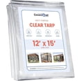 thumbnail image 5 of Covers & all Clear Vinyl Tarps with Grommet, (12' H x 15' W, Clear) 18 oz, 560 GSM 20 mil Waterproof & Tear Resistant Vinyl Coated PVC Material Tarpaulin, Perfect for Indoor & Outdoor Use, 5 of 5