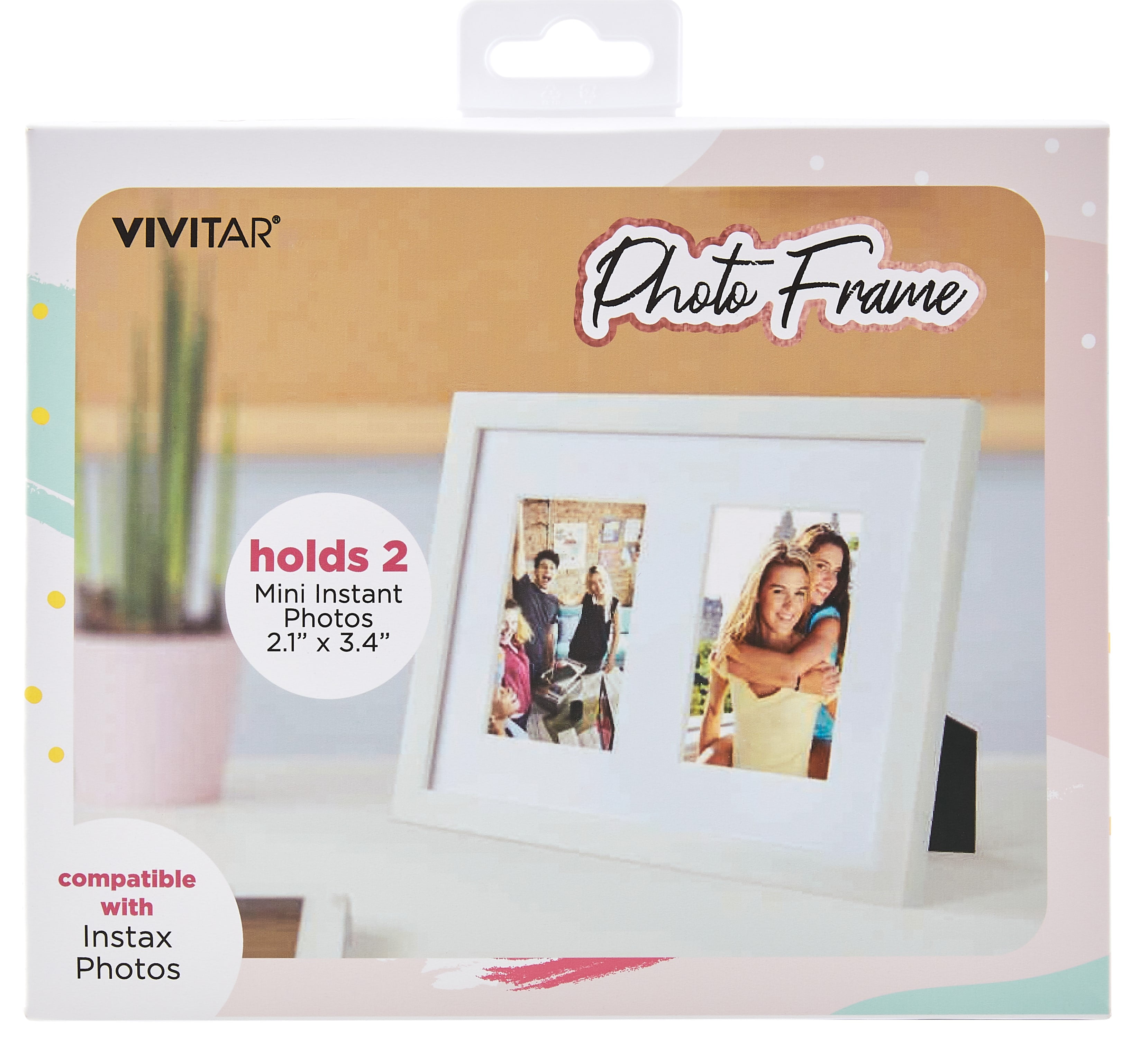 Vivitar Instax Photo Frame, Two Photo Frame for 2.1 x 3.4 or 4 x6; Smooth Finish