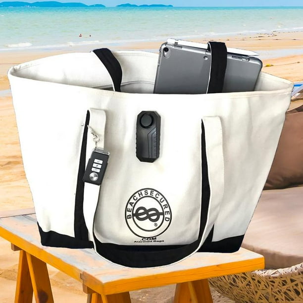 BeachSecured Alarmed Bag. AntiTheft Locking Beach Bag