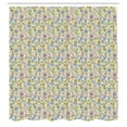 thumbnail image 2 of Ambesonne Floral Shower Curtain, Surreal Funny Flowers Swirls, 69"Wx84"L, Pale Lilac Khaki, 2 of 4