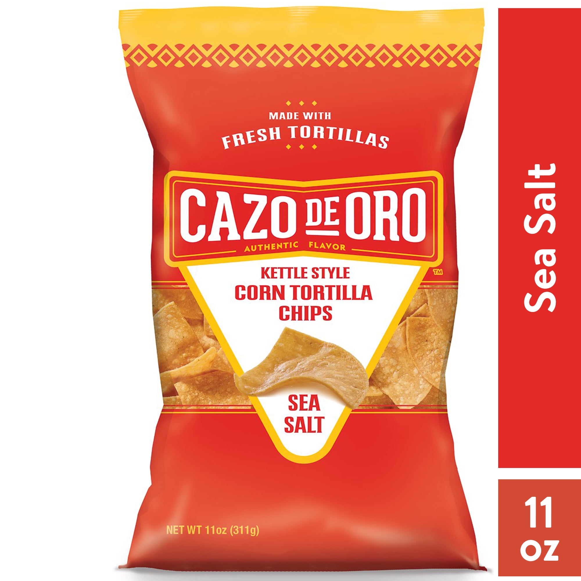 Cazo de Oro Original Kettle Style Corn Tortilla Chips, 11 oz Bag