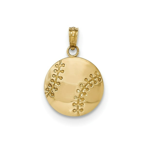 Bijou 14k Yellow Gold Baseball Charm Pendant