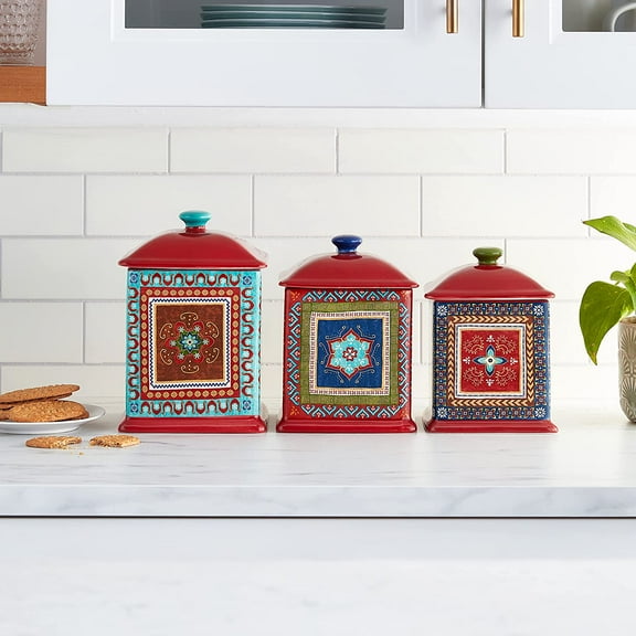 Monterrey 3 Piece Canister Set, Multicolor