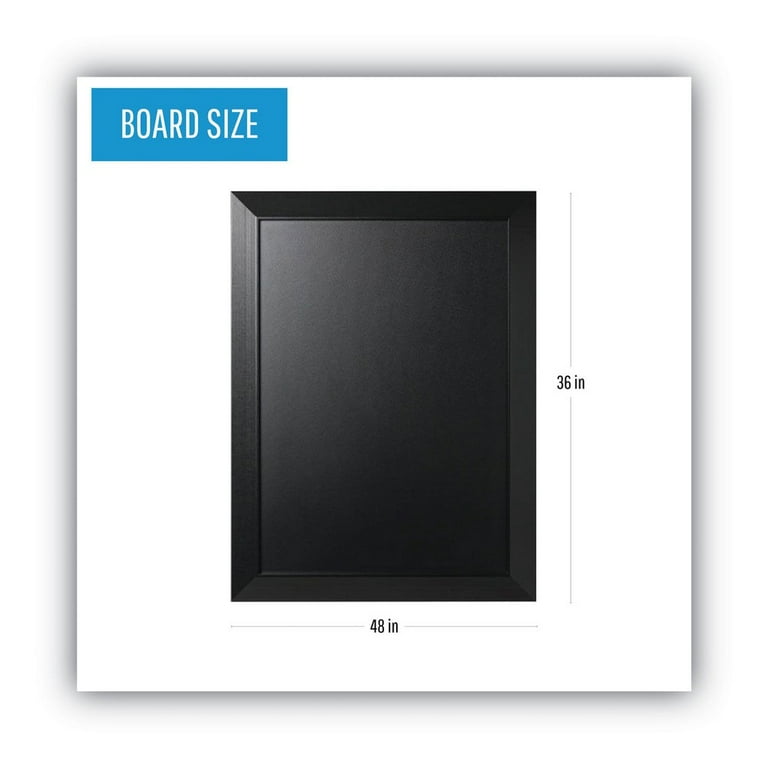 Kamashi Chalk Board, 36 x 24, Black Surface, Black Wood Frame Kamashi Chalk Board, 36 x 24, Black Surface, Black Wood Frame