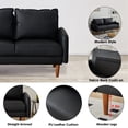 thumbnail image 6 of Hybition Faux Leather Sofa Modern Couch with Wooden Legs Black, 6 of 8