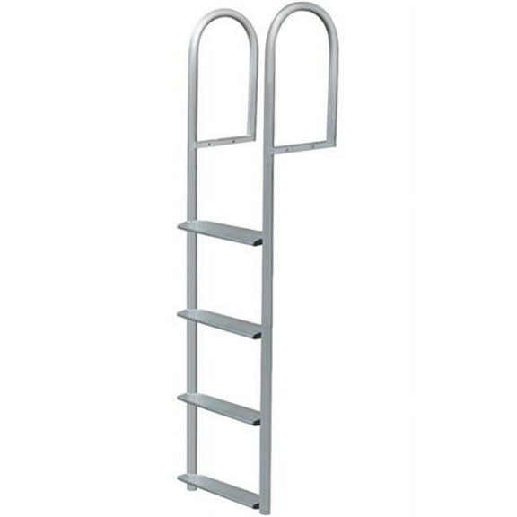 JIF Marine 4-Wide Step Stationary Ladder Aluminum Boat - Dock Ladder