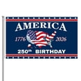 thumbnail image 2 of America 250 Flag, 3x5 Ft Double Sided 250 Anniversary USA Flag, 250 Years American Anniversary Flag, 1776-2026 Birthday Patriotic Decor for Outdoor Front Door Porch Wall, 2 of 7
