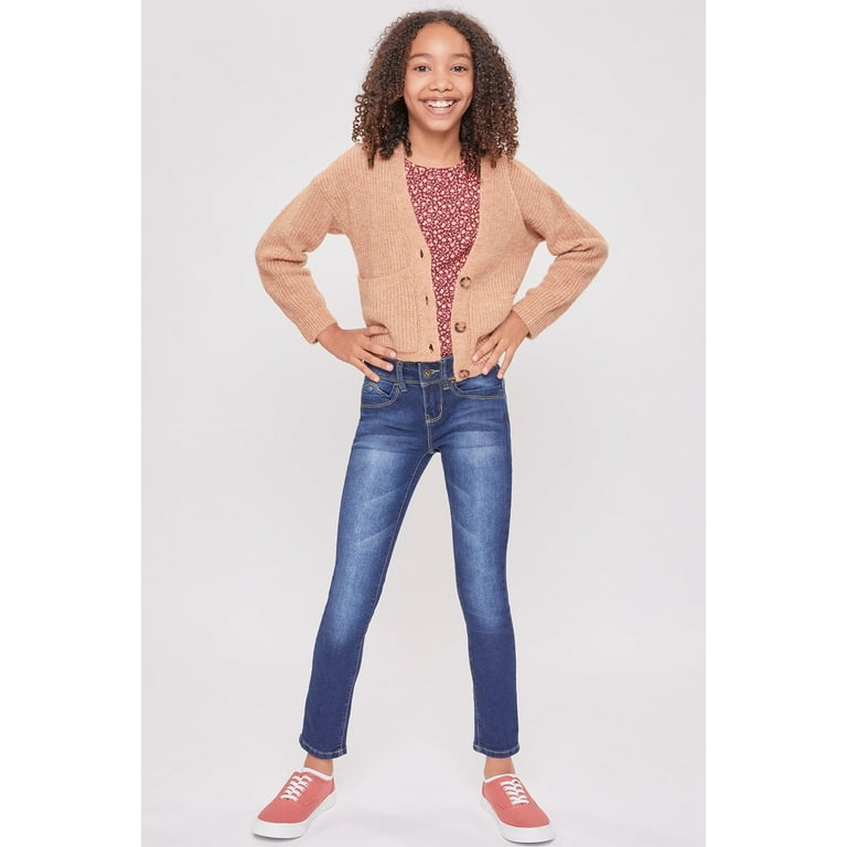 YMI Jeans Girls WannaBettaFit 1-Button Skinny Jean Made with Recycled Fibers