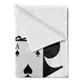 thumbnail image 2 of Poker Soft Flannel Fleece Throw Blanket, Playing Cards 4 Aces Illustration with Suit Motifs Casino Art Print, Cozy Plush for Indoor and Outdoor Use, 50" x 70", White Black and Scarlet, by Ambesonne, 2 of 5