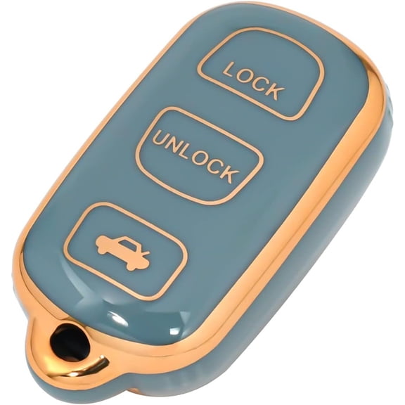 Key Fob Cover Compatible with Toyota Camry 2002-2006 4 Button Keychain Case Holder Protector,Blue