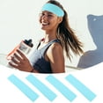 thumbnail image 3 of Unique Bargains Pack of 14 Stretchy Sweatband Soft Elastic Polyester Yoga Sport Headband Light Blue for Women, 3 of 6
