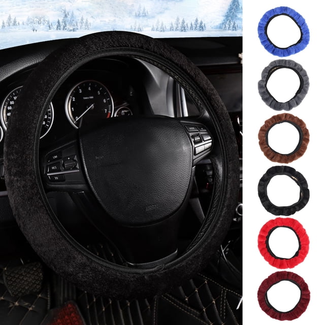 Funda Elástica para Volante - Suave Cálida Antideslizante Decoración para Coche, Negro MNFD