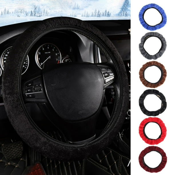 Funda Elástica para Volante - Suave Cálida Antideslizante Decoración para Coche, Negro MNFD