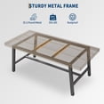 thumbnail image 3 of 71" Modern Industrial Dining Table for 6-8, Rectangular Kitchen Table with Sturdy Black Metal Frame, Long Wooden Dining Room Furniture for Living Room, 3 of 9