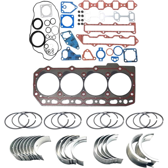 4TNE86 Engine Full Gasket Set Rings Bearings For Yanmar 4TNE86 Engine Excavator Loader Skid Loader Generator Piston Diameter 86mm STD 4TNE86 Bearing kit set 4TNE86 piston Rings set