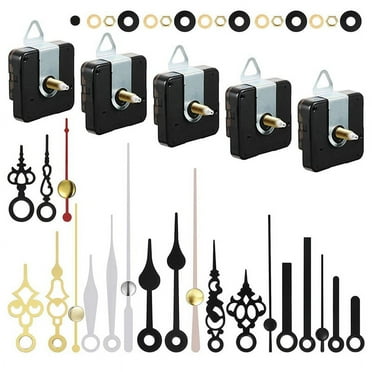 5 Pcs Clock Movement Mechanism Parts Silence Quartz DIY Wall with 7 Different Pairs Hands Replacement Kit