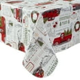 thumbnail image 7 of Holiday Christmas Tree Farm Truck Print 52 x 70 inch Rectangle Vinyl Flannel Backed Dining Tablecloth, 7 of 7
