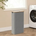 thumbnail image 6 of HBlife 63L Slim Laundry Hamper with Lid and Inner Removable Bag, Gray, 6 of 7