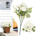 thumbnail image 1 of Artificial Bridal Bouquet 7 Head - Simulation Roses for Wedding, Home, Bedroom Decoration, White, 1 Pack, 1 of 9