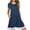 Navy, variant on Lilgiuy Women's Casual Solid O-Neck Lace Patchwork Short Sleeve Pockets Dress