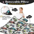 thumbnail image 3 of Monster Cartoon Truck Gray Pattern Teens Toddler Nap Mat with Pillow, Sleeping Mat Bag for Preschool Daycare 50"x20", 3 of 6