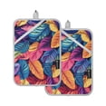 thumbnail image 7 of Yayeee Pot Holders Kitchen Heat Resistant with Pockets 7"x9.8" Cotton Oven Cooking Hot Pads, Colorful Art Leaves Pattern, 7 of 7