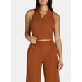 thumbnail image 3 of Attitude Unknown Women's Halter Vest and Wide Leg Pants Suit, 2-Piece, Sizes XS-XL, 3 of 4