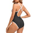thumbnail image 5 of Wancir Women's Color Block Fashion Sexy U-neck Suspenders Fold Backless Bikinis Swim Tops Women for Beach/Pool, 5 of 5