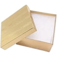 thumbnail image 2 of TheDisplayGuys 25-Pack #34 Cotton Filled Cardboard Paper Jewelry Box Gift Case - Gold Foil (3 7/8" x 3 7/8" x 2"), 2 of 7