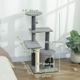 thumbnail image 3 of PawHut Cat Tree for Adults Multi-Level Cat Tower Grey Large 41"H, 3 of 10