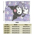 thumbnail image 3 of Kuromi Blanket, Anime Throw Blanket For Couch Sofa Bed, Soft Cozy Lightweight Warm Flannel Blanket, Home Decor, Anime Gifts For Boys Girls Kids Teens, 60"X50", 3 of 9